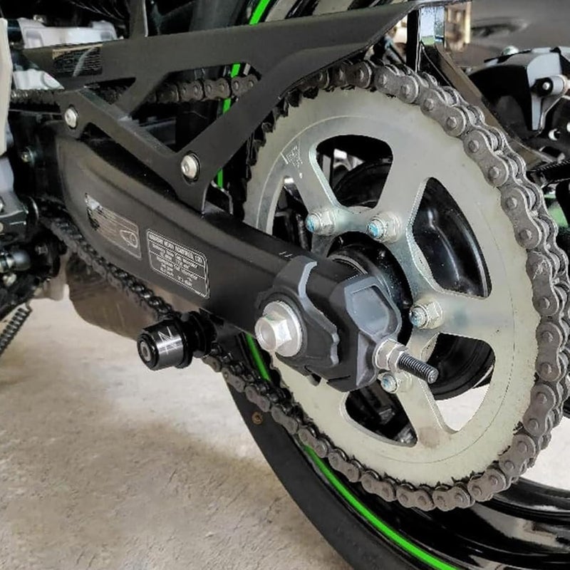 MOWOK Motorcycle M8 Swing Arm Spools Sliders, CNC Swing Arm Stand Screw, Swingarm Stand Paddock Compatible for Kawasaki Z900 Z650 Z400 Z500 Z800 Z1000 Z1000SX Z1000R ZX-6R ZX-10R Z 500 900 (Black) - Image 3